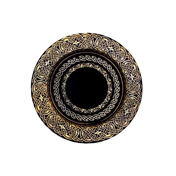 Centrifugal Casting Embossed Round Crystal Glass Plates Retro Design