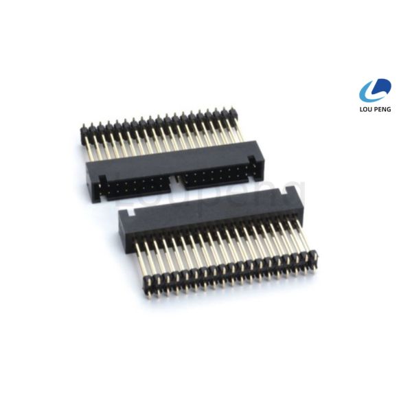 Black standard IDC Socket BOX Header providing 1.0Amp current rating and phosphor bronze contact material designed for electrical interfaces