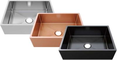 O dissipador do banheiro do retângulo escovou o tratamento de superfície com único furo/escolhe a cozinha de aço inoxidável S