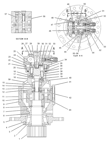 307B 307C 308B Excavator Swing Motor 148-1774 Swing Gearbox With Motor