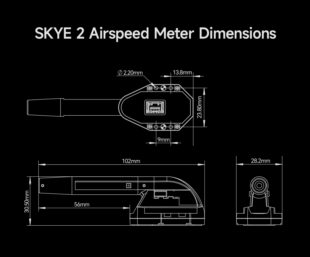 Free Shipping CUAV New Product SKYE2 Airspeed Sensor For Fixed Wing VTOL