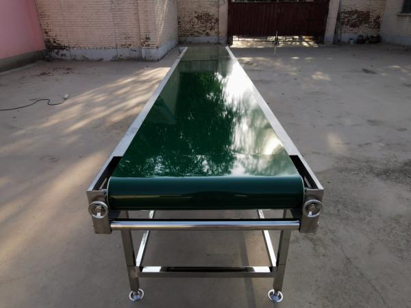 Linha de montagem Transferência industrial Cinturão transportador de rolos de aço inoxidável verde Cinturão transportador modular