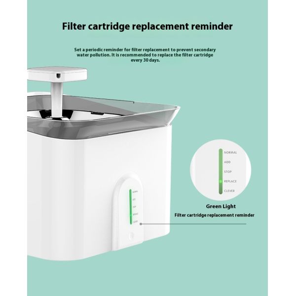 Intelligent 2.5L Pet Water Dispenser Eco-Friendly Dog Cat Feeder Automatic Induced Water Feature Solid Pattern Charge Plastic