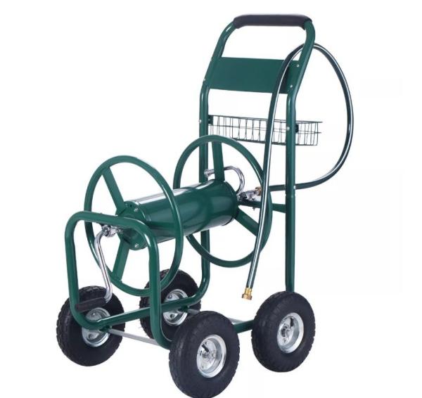 Efficiently Heavy Duty Hose Reel Cart Water Flowers Outdoor 4 Wheel