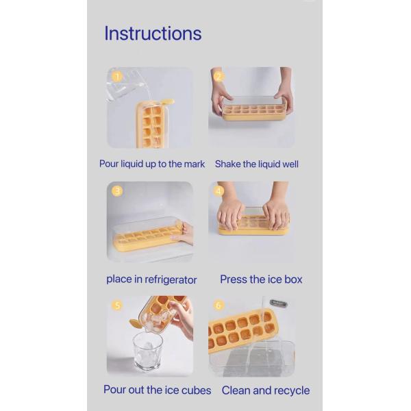 Ice Cube Making 7-Hole 14-Hole and 21-Hole Pressing Ice Box Silicone Ice Making Model