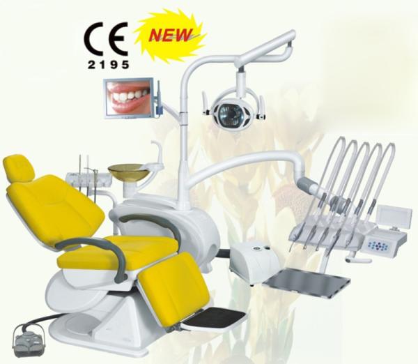 2/4 Holes Ergonomic Dental Chair Unit 24V Noiseless DC Motor