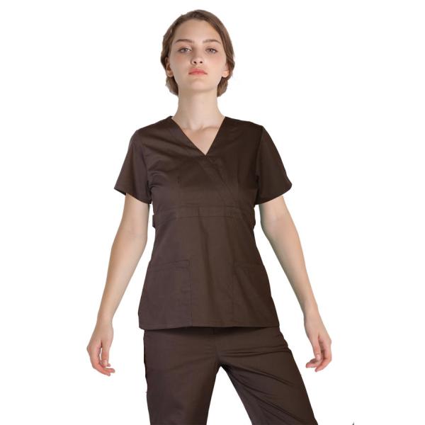 Рукави краткости лайкра полиэстера женщин 155 Gsm Scrubs медицинская форма