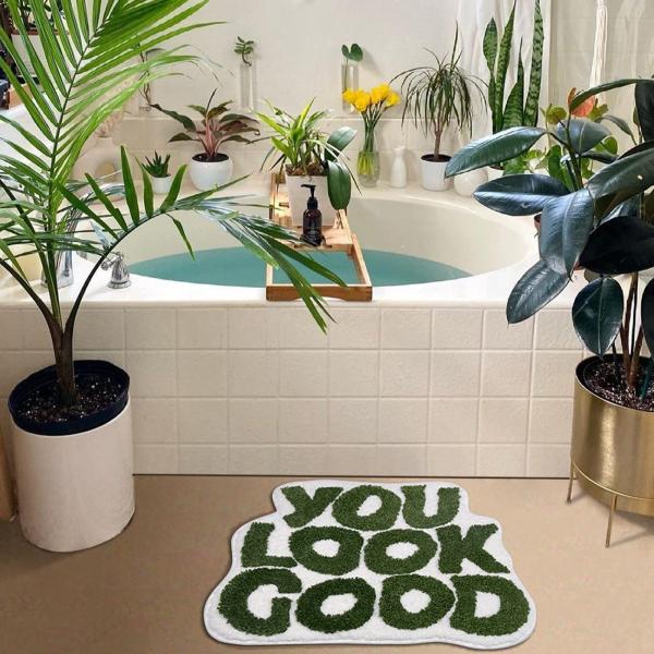 Polyester Fiber Letter Flocking Living Room Floor Carpets Minimalist Water Absorption