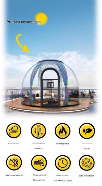 Outdoor Rectangular Sun Glass Room Full Transparent Bubble Room Spherical Tent for PC Hotel Star Room Homestay