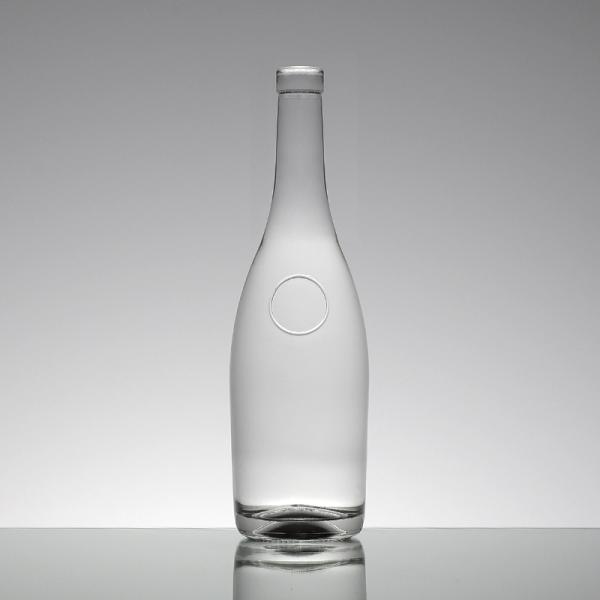 Engraved Super Flint Glass Alcohol Jar 750ml Bulk Liquor Glass Bottle with Cork 1 Liter
