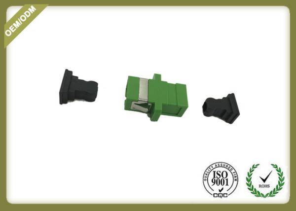 Green Color SC APC Plastic Fiber Optic Adapter Coupler With Ceramic Sleeve