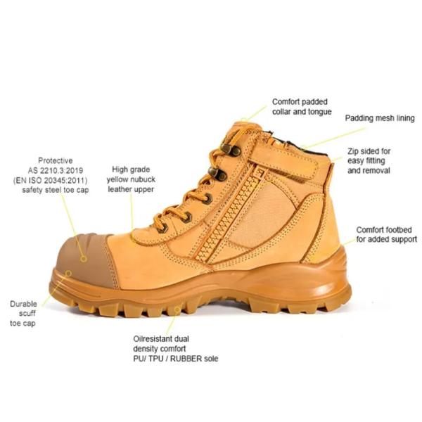 Working Boots For Men Steel Toe Safety Shoes Work Boots Nubuck Leather Men Safety Boots