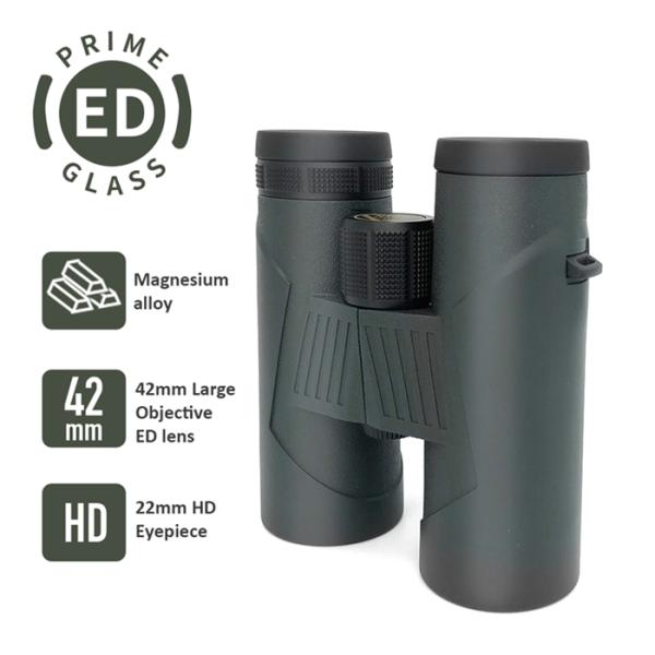 Wide Angle 10x42 ED Binoculars Long Range Metal Body Phase Prism For Bird Watching