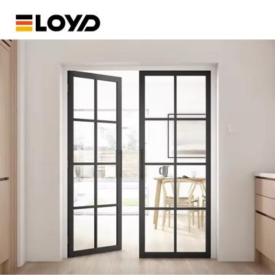 Double Glass Tempered Fire Rated Aluminum Door Frames French Style