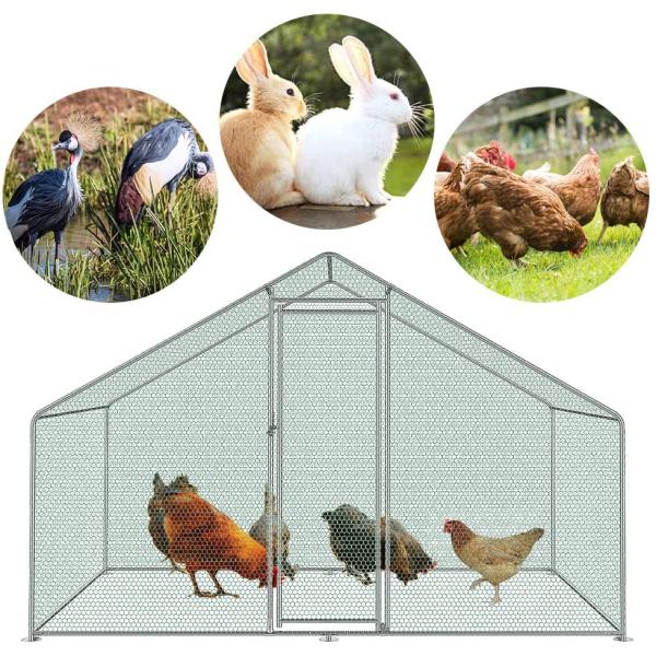 Chicken Run Kennel Chicken Cage 3x2m Walk in Coop for Poultry Dog Rabbit Hen Cage Pen Metal Door