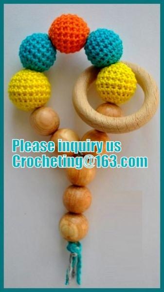 personalized pacifier clip,natural wooden beads dummy clip,pacifier holder,soother clip with amigurumi MaikVazovski