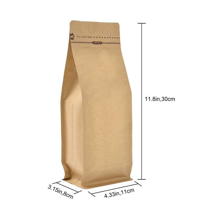 16oz 1lb Kraft стоят вверх по бумажному мешку бортового Gusset k с молнией платы тяги