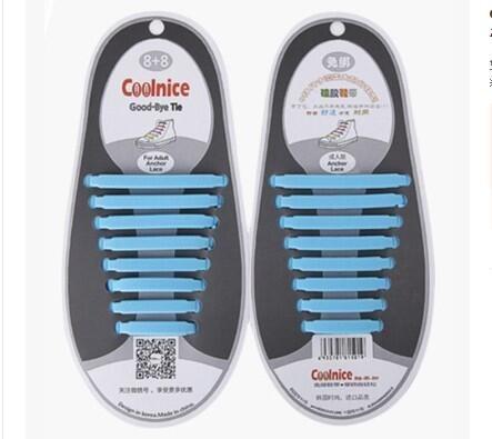 Cool Nice Unisex Man Women No Tie Silicone Shoelace Sneaker Rubber Shoelace, 8+8 Design With 12 Colors,For Sport Gift