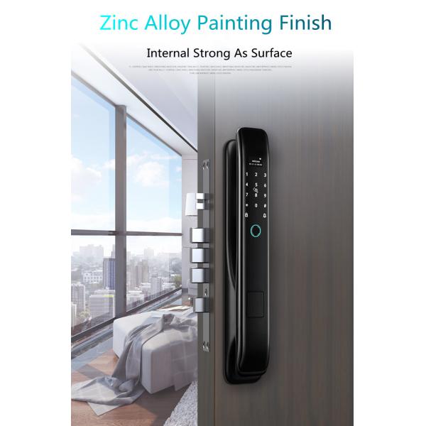 4200MAH Lithium Battery Auto Alarm Fingerprint Door Lock Classical Black