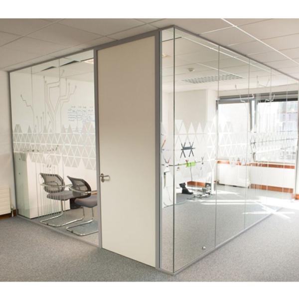 Salle de réunion / salle de réunion Partie en verre à cadre en aluminium insonorisée