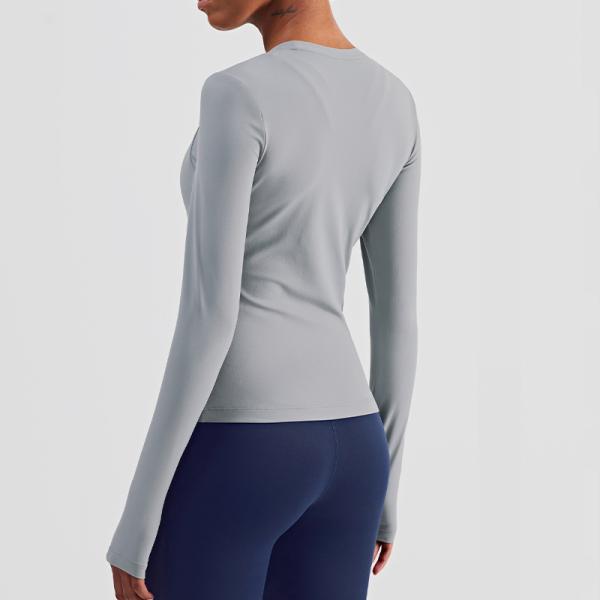 Long Sleeve Crew Neck Women Equestrian Tops Running Fitness Breathable
