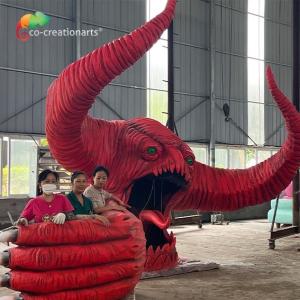 Animatronics feito-à-medida do monstro vermelho decoração exterior do parque de