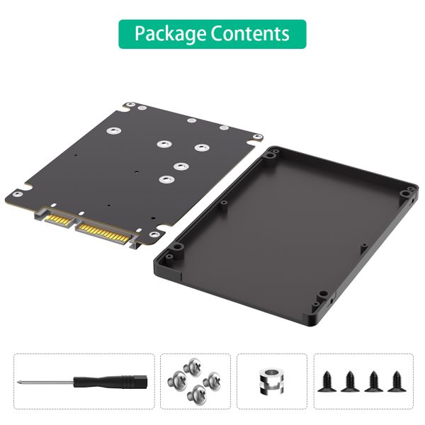 2 in 1 Combine M.2 NGFF Key B & MSATA SSD to  2.5 SATA3 Adapter With Plastic Enclosure
