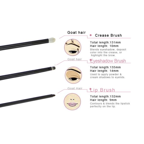 Smoky Brush Wooden Handle Travel Makeup Brush Set 7 pcs White Nylon Hair