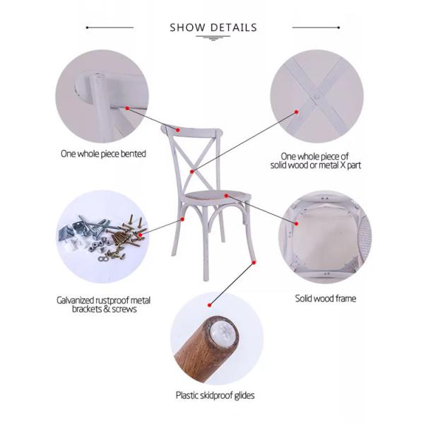 Multicolor que se casa la silla de cena nórdica durable de Seat de la rota trasera cruzada de la silla