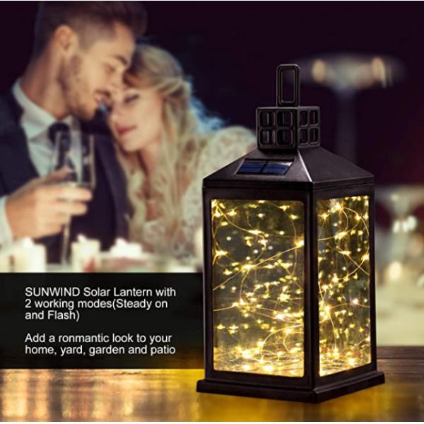 Glass 12.6 Inches 0.1W LED Solar Hanging Lights