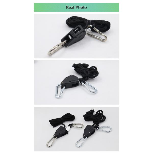 Black Adjustable Grow Light Metal Rope Ratchet Pulley For Greenhouse Indoor Plant