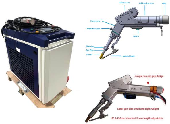 3000W Handheld Single Motor Laser Welding Machine for Welding Carbon Steel