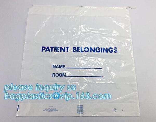 Disposable biohazard infectious plastic drawstring medical waste bag, Promotional mini biohazard drawstring packaging ba