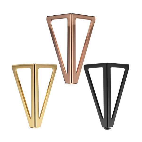 Wanjusheng Iron Feet TV Cabinet Metal Table Sofa Legs 15cm Triangular Design Matte Black Gold Furniture Legs