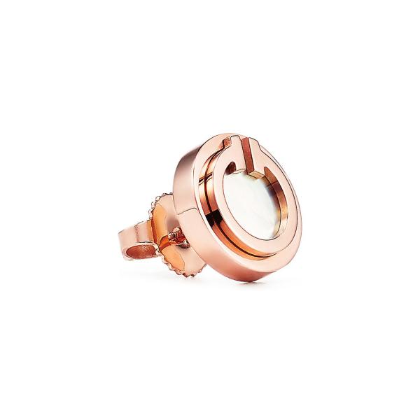 2.37g Rose Gold Mother Of Pearl Earrings , Mother Of Pearl Stud 9.65mm Size