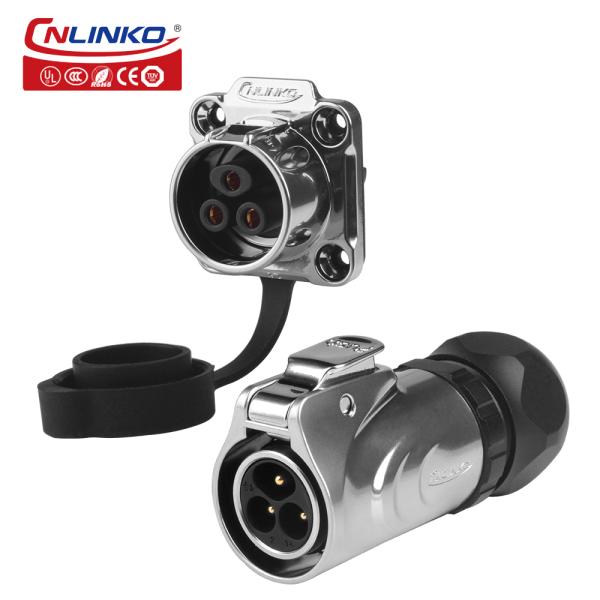 Cnlinko LP-20 3 Pin Wiring Screw Metal Circular Waterproof Aviation Plug Connector