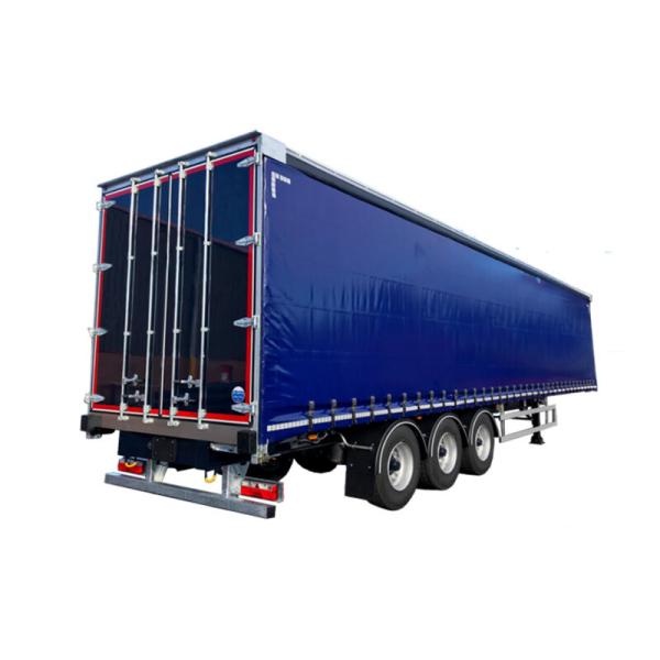 2 Or 3 Axle With Water Resistant Laminated Plywood Tarped Tarpaulin Side Curtain Cargo Truck Trailer