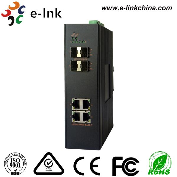 Managed Industrial Ethernt Media Converters 4 Ports Gigabit SFP 5 Years Warranty