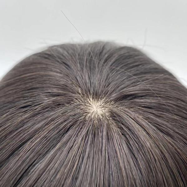 Mens Toupee Human Hair Replacement System Silk Top Remy Hairpiece 1B#