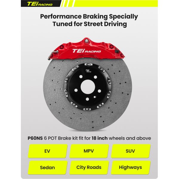 TEI P60NS 6 Pistons BBK Carbon Ceramic Rotor 355mm 380mm Front Modified Brake Kit for VOLVO S60 S90