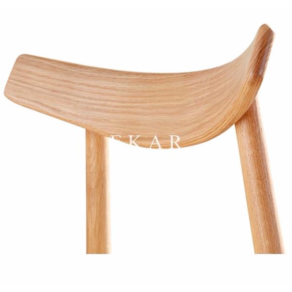 Modern Nordic Designs Furniture No Arm Oak Wooden With Seating Cushion Fabric Dining Chair