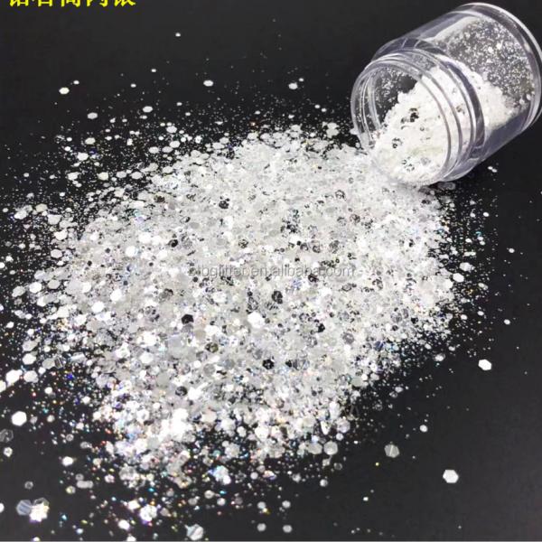 Other Holiday Supplies Slinky Silver Glitter Cosmetic Metallic Ultra Fine and Chunky Glitter for DIY Projects