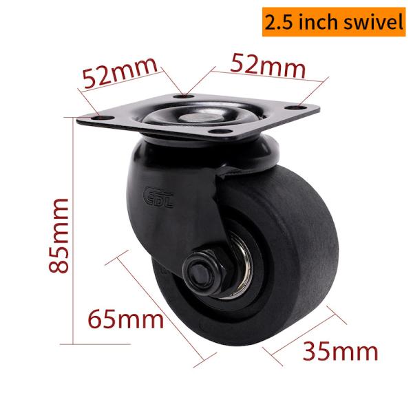 EDL 2.5 Inch Plate Heavy Equipment Casters M4125P-16  By Rigid Swive Brake Type
