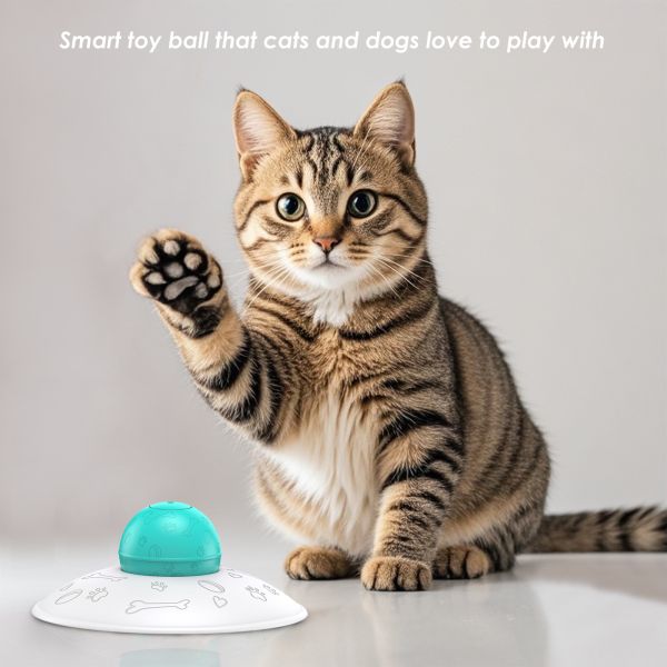 Interactive 3-in-1 Cat Dog Toy Durable Rechargeable Automatic Rolling Ball Eco-Friendly Plastic Lovely Stick Feather Wand