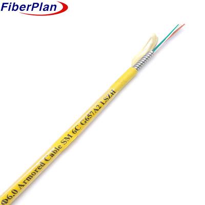 Buy Fiber Optic Cable 2 Core Spiral Steel Armoured Cable Single/ Multi Mode Crush / Rodent Resistance