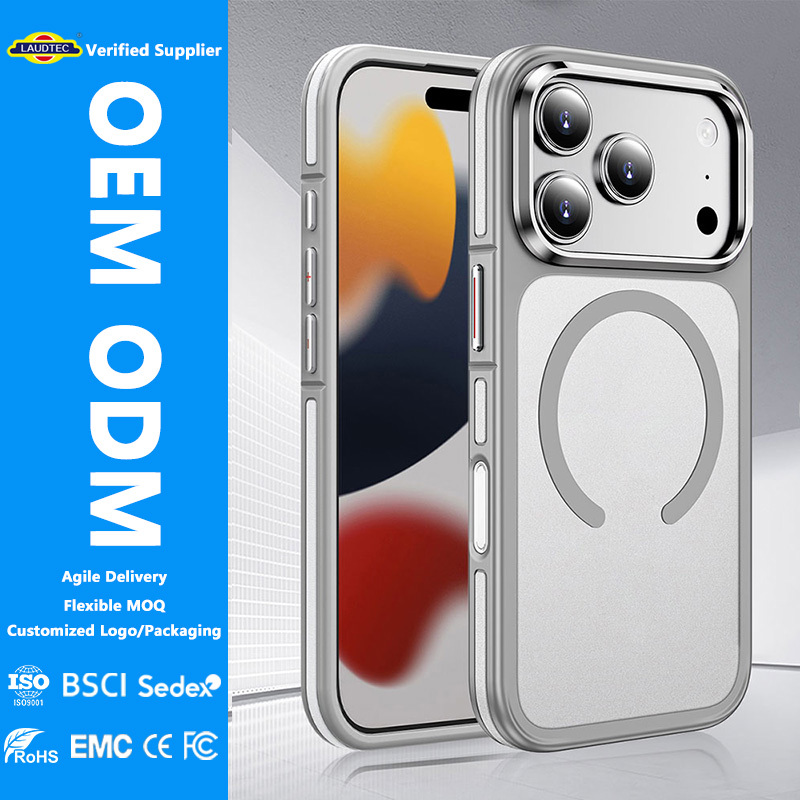 Magnetic Shockproof Case for iPhone 17 16 Pro Max Luxury Skin Feeling Matte Cover with Metal Lens Frame Mobile Phone Shell