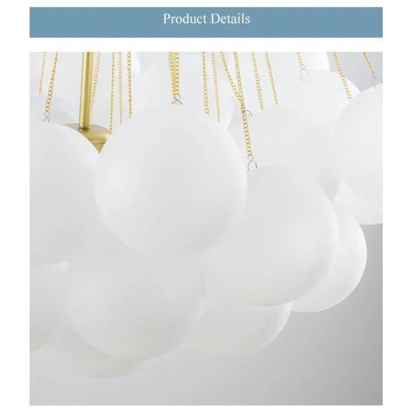 Glasses Bubble Chandeliers Nordic Frosted Glass Gold Black Pendant Light （WH-AP-669）