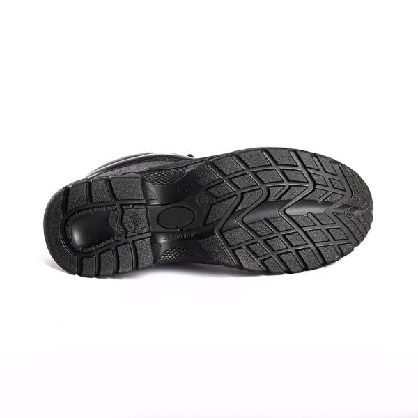 SHENGJIE Oil Acid Resistant Non-Slip Pu Outsole Steel Toe Steel Plate Protection Men'S Black Leather Safety Shoes
