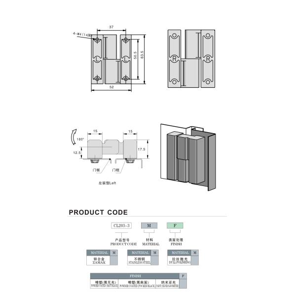 Шарнир поверхности Kроме замка шкафа нержавеющей стали 180 градусов