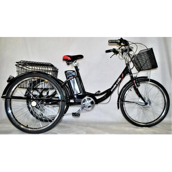 24 Rear Hub Motor Steel Frame 7speeds 36V350W 35KM/H Unisex Adult Electric Tricycles